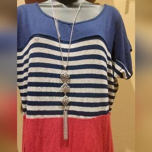 (C 1946) silver long necklace blind rhinestone